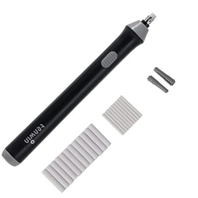 Image of Electric Eraser, Battery Operated Eraser Kit with 22pcs Additional Replaceable Rubbers for Artists, Automatic Portable Pencil Sketching Pencils/Drafting/Drawing/Graphite Pencils