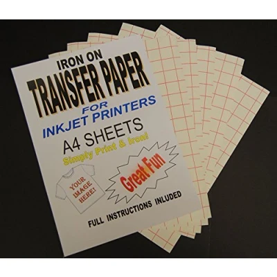 Image of Inkjet Printable Iron On T Shirt &amp; Fabric Transfer Paper for Light Fabrics 10 A4 Sheets