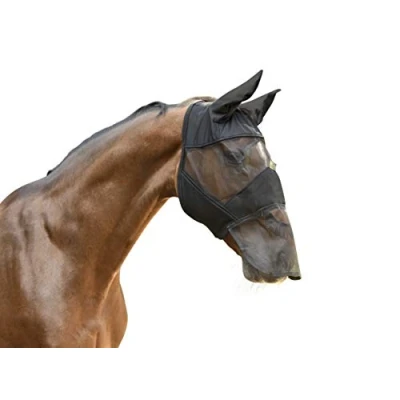 Image of Kerbl 321274 Fly Mask Including Nose Ridge and Ear Protection for Warmblood Horses