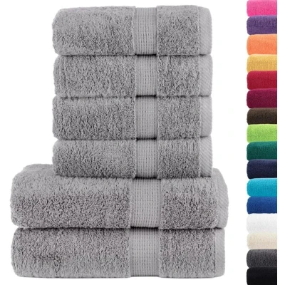 Image of vidaXL 6 Piece Premium Towel Set SOLUND Brown 600 gsm