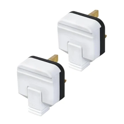 Image of Permaplug White Mains UK Heavy Duty Plug Top 13A 13 Amp Fused 3 Pin(2pcs)