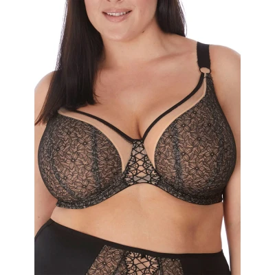 Image of Elomi Women&#039;s Sadie Underwire Balcony Bra Balconette, Black, 36DD