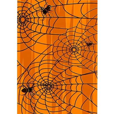Image of 1 x A4 Printed Halloween Spider Web Wallpaper Decor Icing Sheet Edible Cake Topper Decorated Perfect for Large Cakes to create a scene