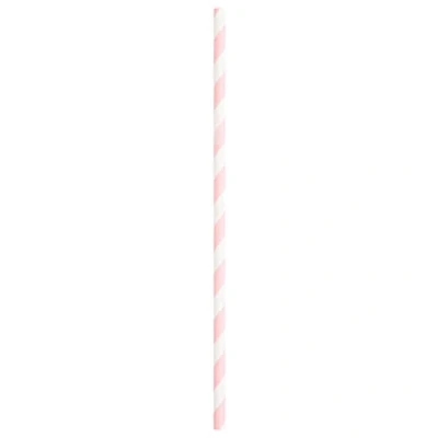Image of Lovely Pink Striped Paper Straws (28cm) Vibrant &amp; Attractive Designs Perfect for Parties, Events Everyday Use 10ct