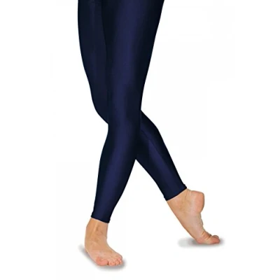 Image of Roch Valley Footless Nylon/Lycra Tights Age 9 10 Navy Blue