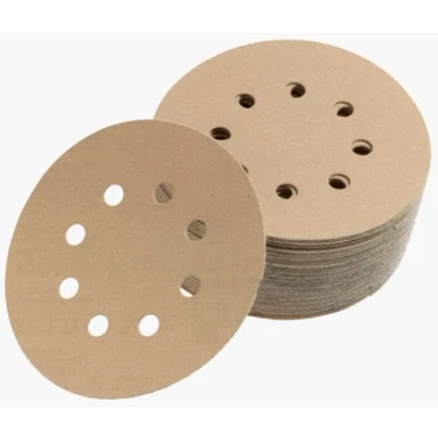 Image of Mirka Gold 5 inch Sandpaper Discs / 8 Hole 600 Grit 50 Pack/Dustless Hook and Loop Sanding 23 615