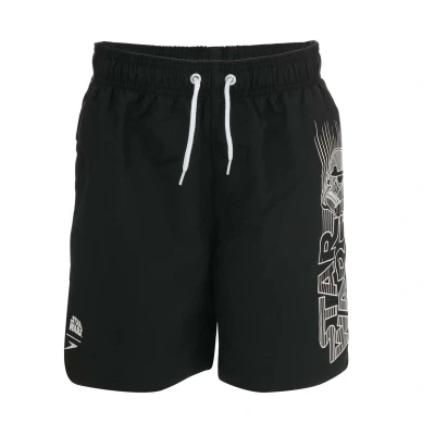 Image of Speedo Boys Graphic Leisure Water Short Black/White/Risk Red, 2X Large