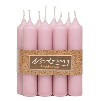 Image of Nordring 8 Taper Candles 2.2 x 11 cm Antique Pink