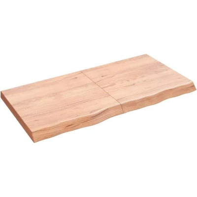Image of vidaXL Table Top Light Brown 120x60x(2 6) cm Treated Solid Wood Oak