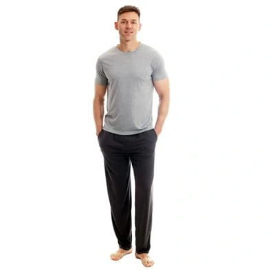Image of Light and Shade Men&#039;s Crew Neck T Shirt Trousers Bottoms Pyjama Set Pajama, Grey Marl, XXL