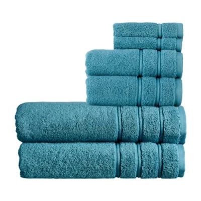 Image of Christy Antalya Bath Sheets Set 6 Piece 100% Turkish Cotton 600GSM Soft Plush Luxury Towel 2 Hand Towels Face Cloths Quick Dry Jade Teal