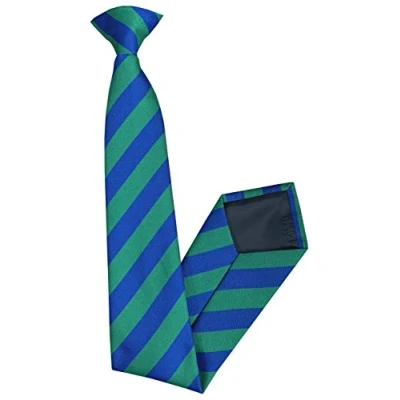 Image of Green &amp; Blue Striped Clip On Neck Tie