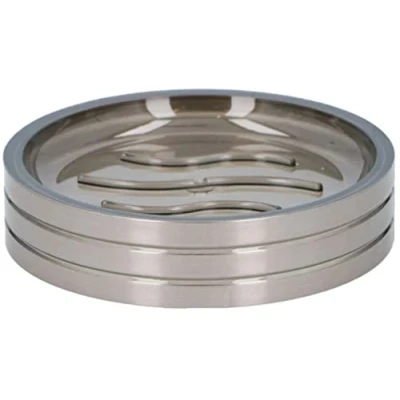 Image of Soap Dish Round Plastic Holder Bathroom Vanities Kitchen Sink Shower Bar Storage Tray Container, 11cm
