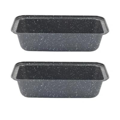 Image of Salter COMBO 8248 Megastone Set of 2 1lb Loaf Tins Non Stick 27cm Rectangular Cake Pans, Carbon Steel, Easy Clean, Lightweight Baking Tray, Oven Safe Up to 220C, Maltloaf, Banana Bread Tin