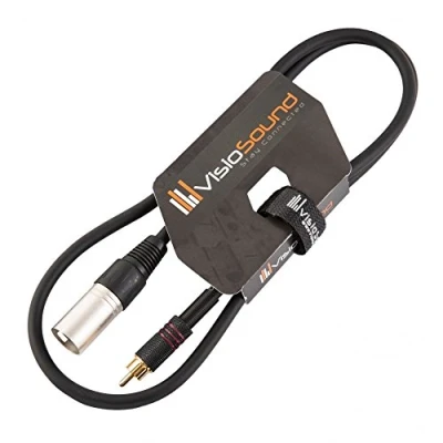 Image of Male XLR to Single RCA Gold Phono Plug Audio Lead/Signal/Patch Cable 1m