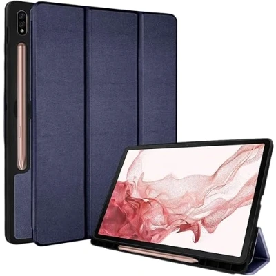 Image of TECHGEAR Smart Case for Samsung Galaxy Tab S9 11&quot; 2023 Release (SM X710 / SM X716) PU Leather Slim Stand Cover with Corner Protection [Auto Wake/Sleep] Soft TPU Holder Blue