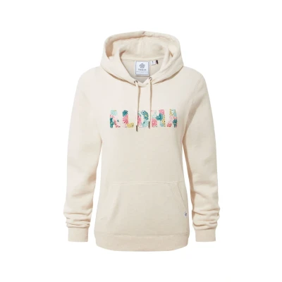 Image of TOG24 Arizona Women&#039;s Hoodie, Supersoft Brushed Back Feel Made From a cotton blend, Warm, Two Tone Oatmeal Design Ecru Marl