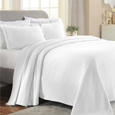 Image of Superior Bedspread, Cotton, White, Queen