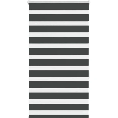 Image of vidaXL Zebra Blind Black 75x150 cm Fabric Width 70.9 Polyester