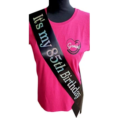 Image of Gemini Ribbons It&#039;s my 85th Birthday Sash Holographic Party Womens Mens Gift