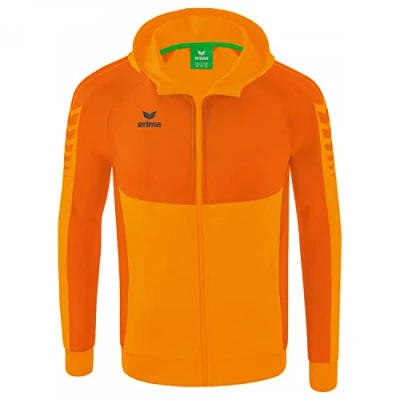 Image of Erima Men&#039;s Six Wings Training Jacket with Hood, New Orange, S