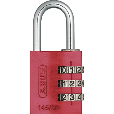 Image of ABUS combination lock 145/30 red Luggage lock, locker and much more. Aluminium padlock individually adjustable numerical code security level 3