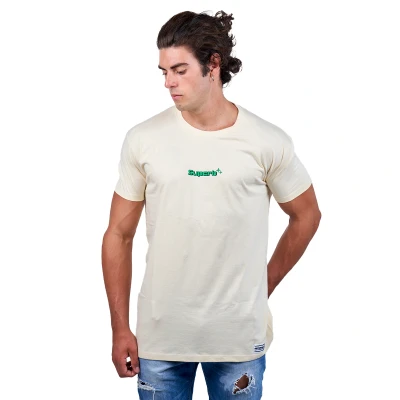 Image of Superb Real Pandemic SO SPRB02C Mens short sleeved round neck t shirt Beige Cotton Size 2XL