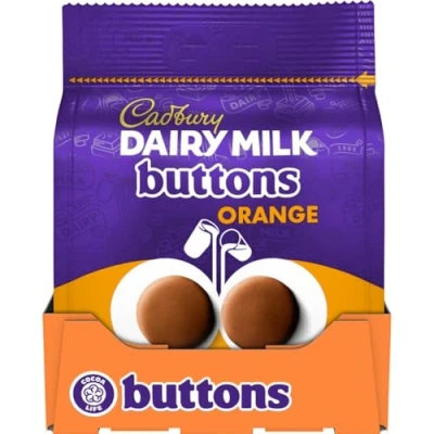 Image of Cadbury Dairy Milk Orange Giant Buttons Chocolate Bag 85g (Pack of 10 Bags)