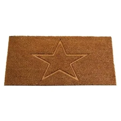 Image of HomeZone Plain Decoir Doormat Door Mat Natural Look Slip Resistant PVC Backing Safe Anti Novelty Design Indoor Outdoor Use (Star Struck!)