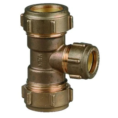 Image of Plumbright Compression Reduced Branch Tee 22mm x 15mm DZR L702DR.16
