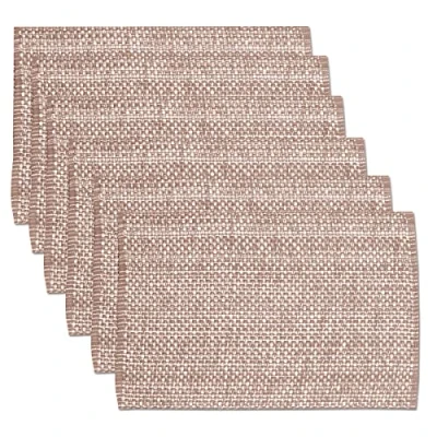 Image of Sweet Home Collection Trends Two Tone 100% Cotton Woven Placemat (6 Pack), 13&quot; x 19&quot;, Taupe
