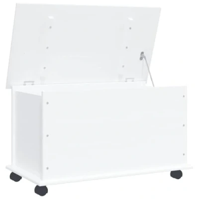 Image of vidaXL Storage Chest with Wheels ALTA White 73x39.5x43 cm Solid Wood Pine