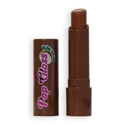Image of I Heart Revolution Pop Gloss Balm, Hydrating Lip Balm With Glossy Finish &amp; Hint Of Colour, Vegan Cruelty Free, Coconut Brown