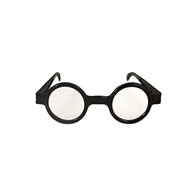 Image of HENBRANDT Children’s Clear Lens Glasses with Round Black Frames for Fancy Dress Parties Halloween World Book Day Costume Accessory