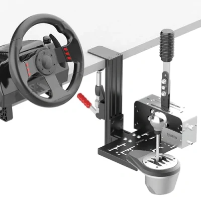 Image of Universal Desk Mount For Racing Sim Shifter &amp; Handbrake Compatible With Logitech G Driving Force Shifter, Thrustmaster TH8A Shifter&amp;TSS Handbrake,Fanatec ClubSport Shifter&amp;Handbrake,USB