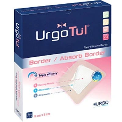 Image of UrgoTul Absorb Border Square Dressing, 8 x cm