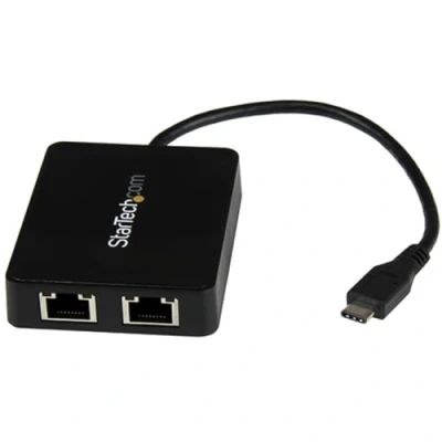 Image of StarTech.com USB C to Dual Gigabit Ethernet Adapter with 3.0 (Type A) Port Type Network (US1GC301AU2R)