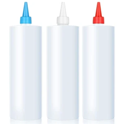 Image of LAOJU Squeeze Bottle Plastic Condiment Bottles with Cap 500ml Food Grade Squeezy Sauce for Cooking Seasoning Dispensers 3PCS