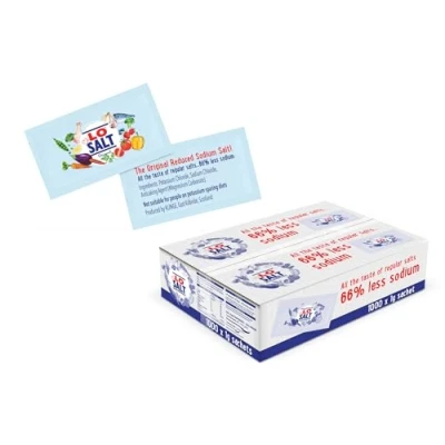 Image of LOSALT Reduced sodium Salt Original (non iodised) Great Tasting Alternative/Substitute with 66% less 1g sachets (box of 1000)