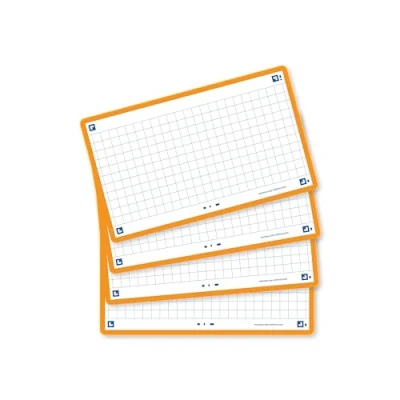 Image of Oxford Flash Cards, Square Ruled with Orange Frame, 7.5 x 12.5 cm, Pack of 80