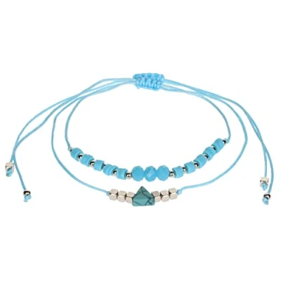 Image of Stands Out, Supplying Outstanding Gifts Aloha Girls Womens Turquoise Beaded Anklet Ankle Bracelet Adjustable Beach Bead Foot Jewellery