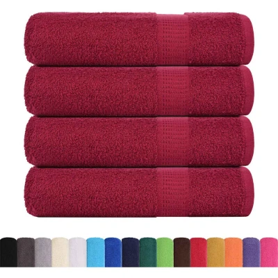 Image of vidaXL Hand Towels 4 pcs Bordeaux 50x100 cm 360 gsm 100% Cotton