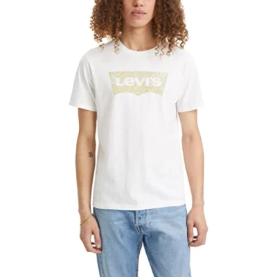 Image of Levi&#039;s Graphic Crewneck Basic Tshirt, Men&#039;s, Size: Small, White