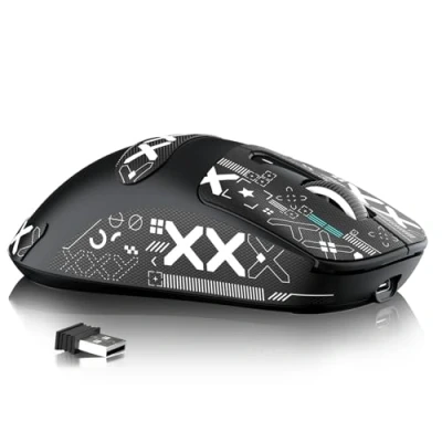 Image of ATTACK SHARK X3MAX 49g SUPERLIGHT Mouse with Tape, PixArt PAW3950 Gaming Sensor, BT/2.4G Wireless/Wired Mouse, 6 Adjustable DPI 42000, 200 Hrs Battery, Office Mice for Win11/Xbox/PS/Mac (Black)