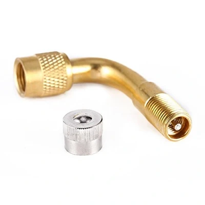 Image of 90 Degree Air Tyre Valve Stem Extension Extender, Keenso Brass Adapter for Car Truck Motorcycle Bike Scooter