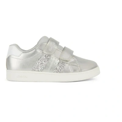 Image of Geox J ECLYPER GIRL girls&#039;s Children&#039;s Shoes (Trainers) in Silver