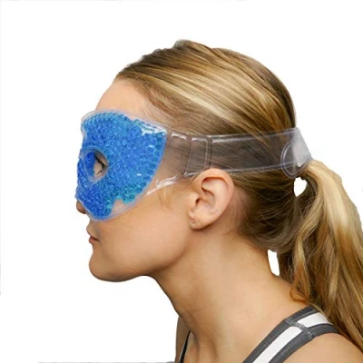 Image of Reusable Gel Face Bead Mask Reduce Puffy Eyes, Dark Circles, Headache, Swelling and Sinus Pressure. Help to Relieve Migraines. Use Warm or Cold.
