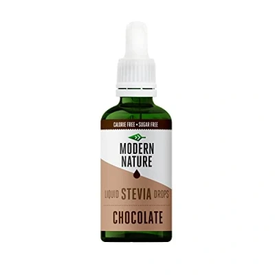Image of Modern Nature Chocolate Flavour Drops Liquid Stevia Sweetner Zero Calorie Sugar Free Coffee Syrup Alternative Flavoured Coffee, Protein Powder, Yoghurt, Tea Vegan, Keto Sweetener 50ml