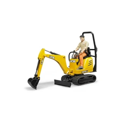 Image of Bruder Bworld JCB Micro Excavator 8010 CTS and Construction Worker (Colours may vary)