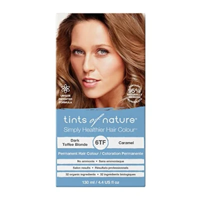 Image of Tints of Nature 6TF Dark Toffee Blonde Permanent Hair Dye, Nourishes and Covers Greys, Ammonia Free, 130ml